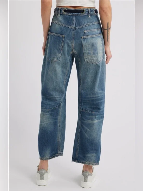 NWOT FREE PEOPLE We The Free Moxie Pull-On Barrel Jeans - Picture 2 of 4